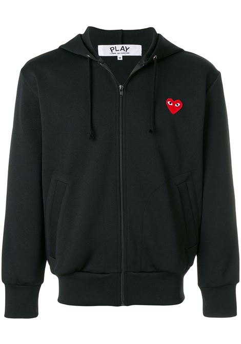 zipped red emblem hoodie unisex COMME DES GARÇONS PLAY | AX-T172-0511
